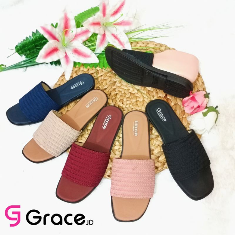 Grace [milea Slop] /sandal rajut selop wanita/sandal tali dixie rajut/sendal selop kokop rajut