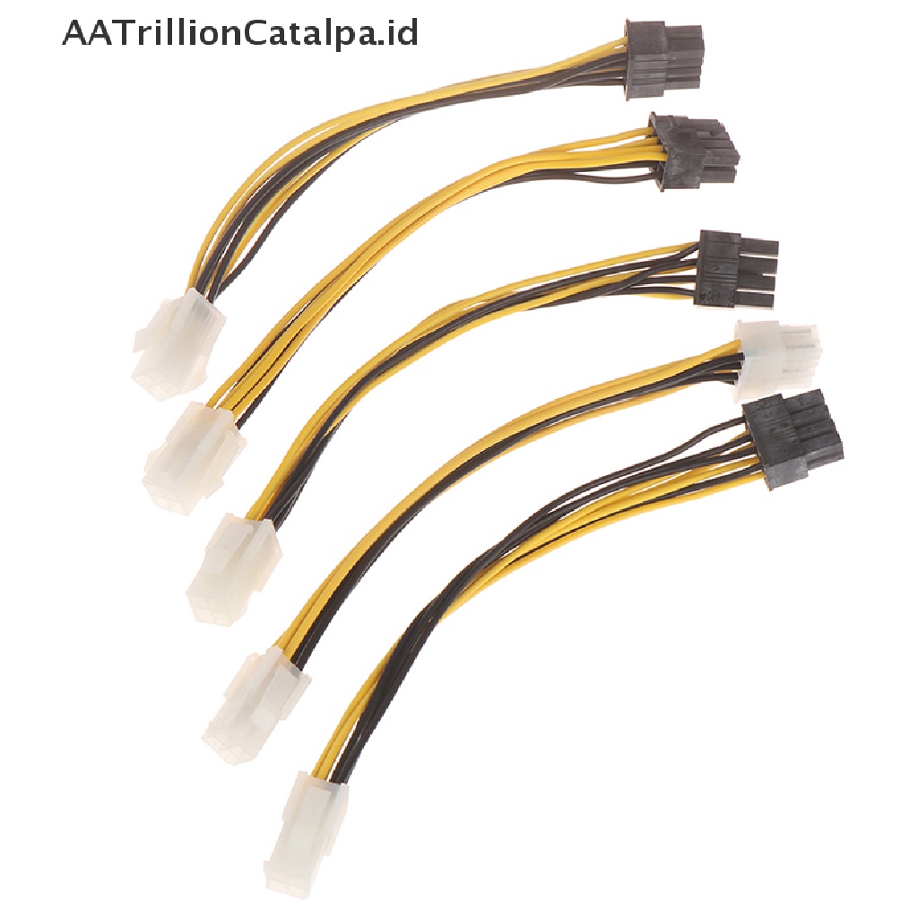 Aatrillioncatalpa 5Pcs ATX 4 Pin Male Ke 8pin Female EPS Power Adapter Untuk CPU