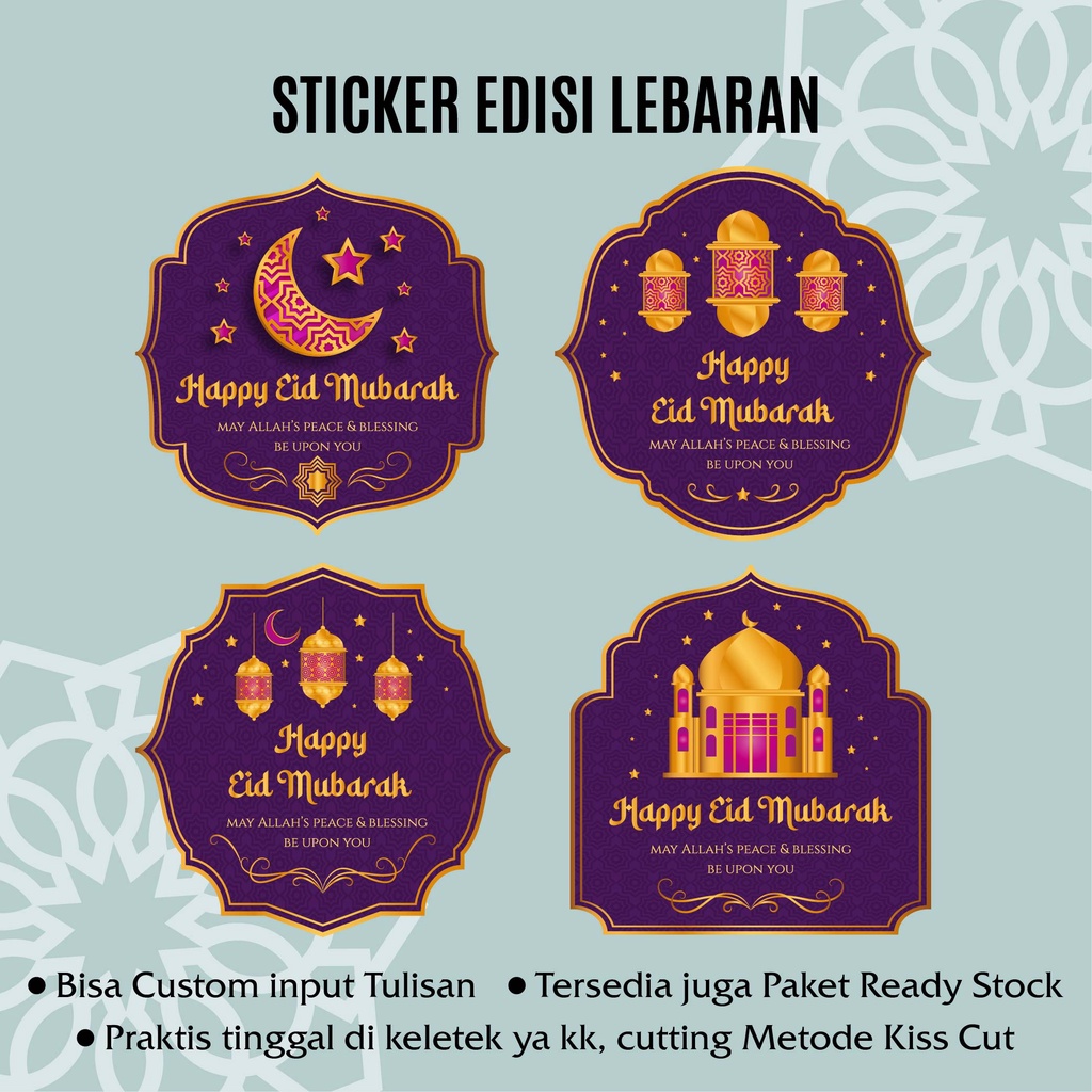 

Artomaringi Stiker Idul Fitri/Stiker Lebaran/Stiker Ucapan Hari Raya F 18