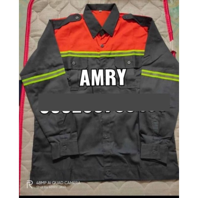 Baju safety kombinasi 2 warna /wearpack atasan (AMRY JAYA SURABAYA)