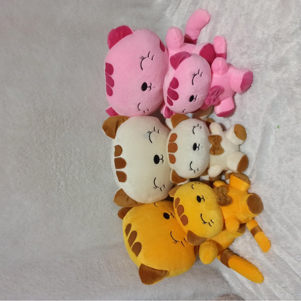 boneka paket kucing cantik lengkap XL 3 warna S 3 warna