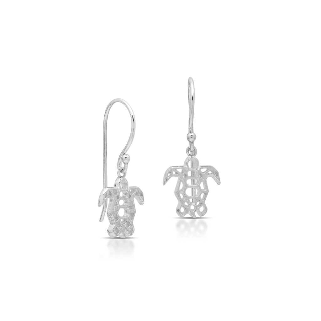 Turtle Silhouette Silver Earrings | Anting Sterling Silver 925