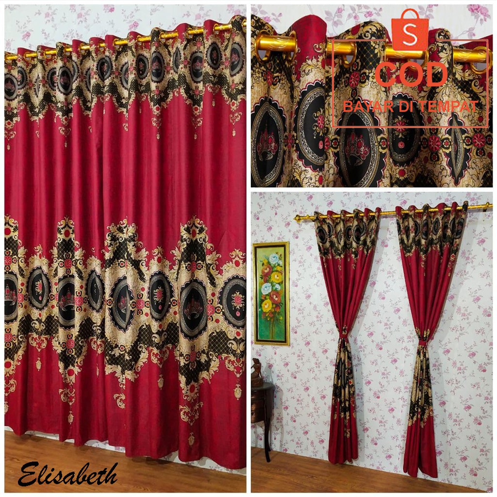 ✅COD Gorden Hordeng Tirai Pintu Dan Jendela Panjang Model Smokring 12 Ring 135x220 Korden Horden Minimalis Perlengkapan Dekorasi Hiasan Kamar Tidur Ruang Tamu Home Decor Interior Ruangan Rumah Murah