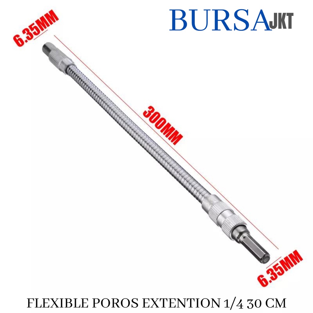 FLEXIBLE SAMBUNGAN 1/4 KEPALA MATA BOR OBENG HEX SCREWDRIVER EXTENTION STAINLESS holder