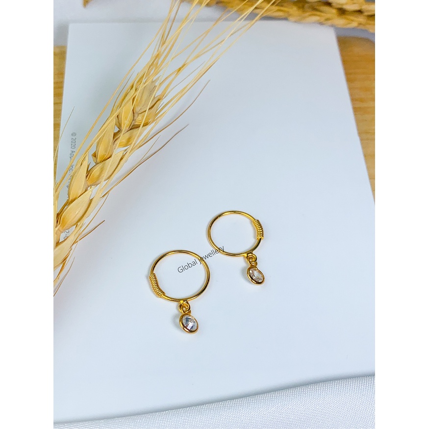 ANTING LILIT GANTUNG MATA GOLD PERAK ASLI S925 KODE CI035