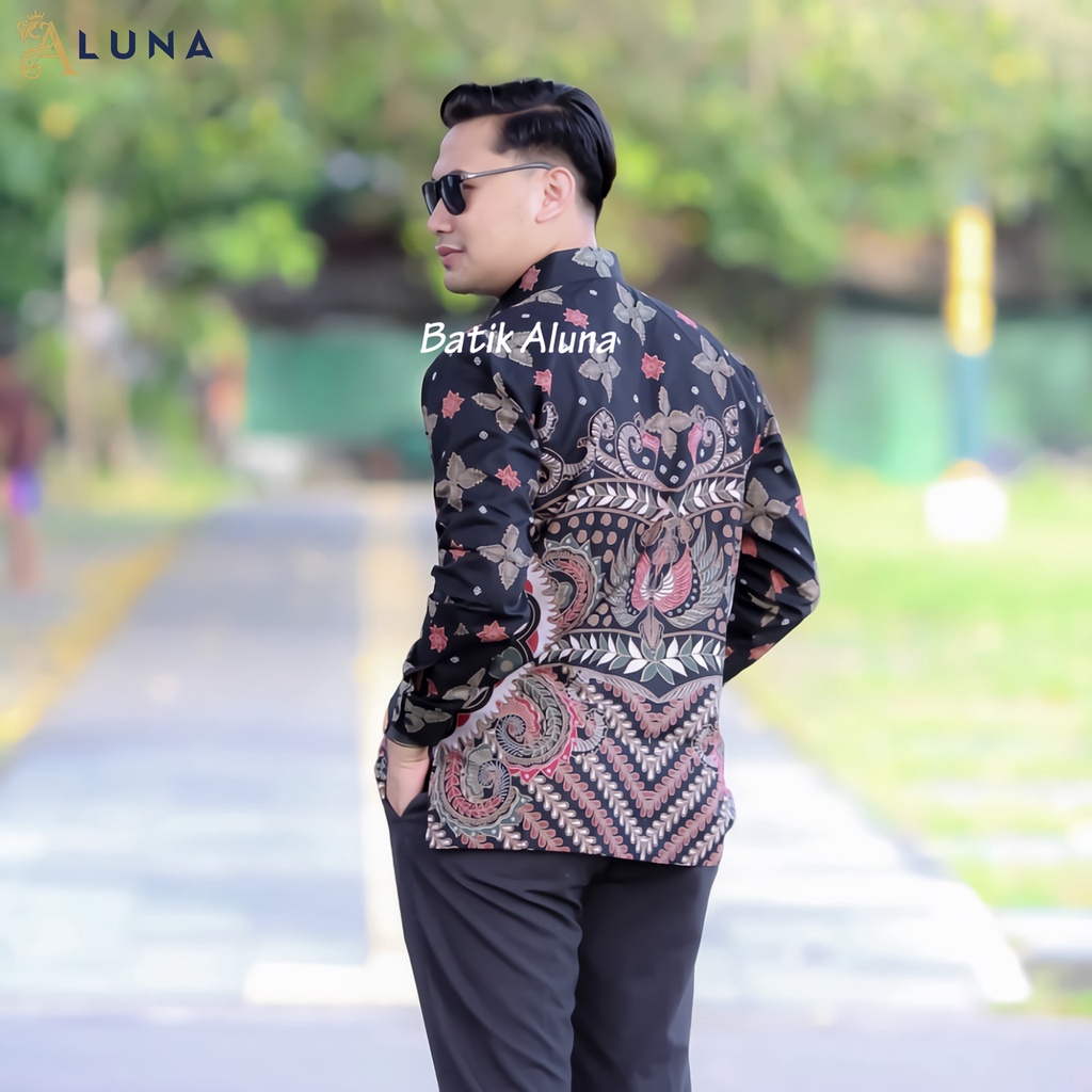 KEMEJA BATIK PRIA LENGAN PANJANG PREMIUM REGULAR MODERN BATIK ALUNA PCW 086