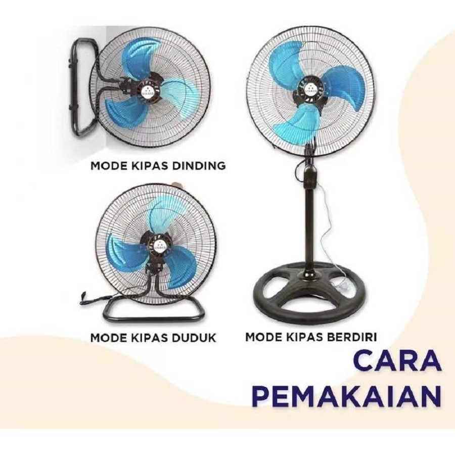 STANDFAN KIPAS ANGIN BERDIRI 3IN1 TORNADO 18IN 18 INCH MEGATECH BALING BESI 3 FUNGSI