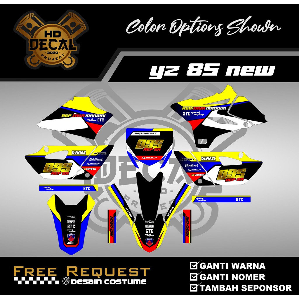 Decal Stiker yz 85 new/yz lama desain costume