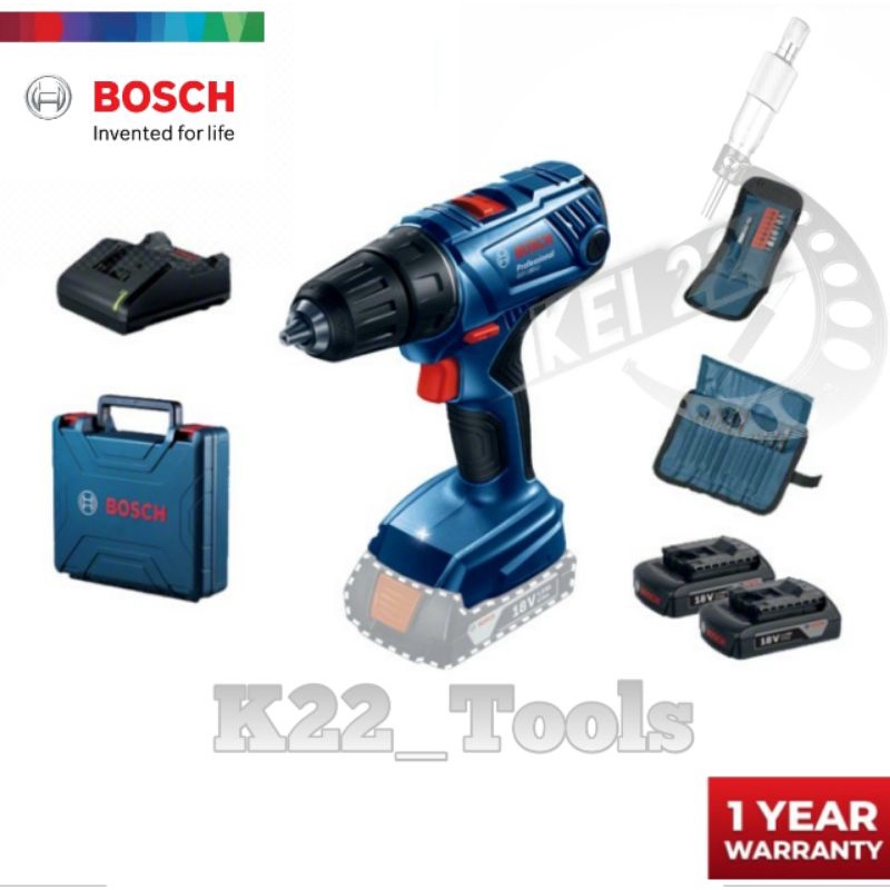MESIN BOR BATERAI CORDLESS BOSCH GSR 180 LI 18V /BOR BATERAI 18 VOLT + ACCECORIES
