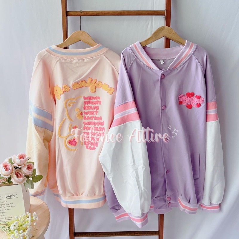 Caelan Pastel Varsity Jacket / jaket wanita / outer / outerwear / jaket varsity / varsity wanita / j