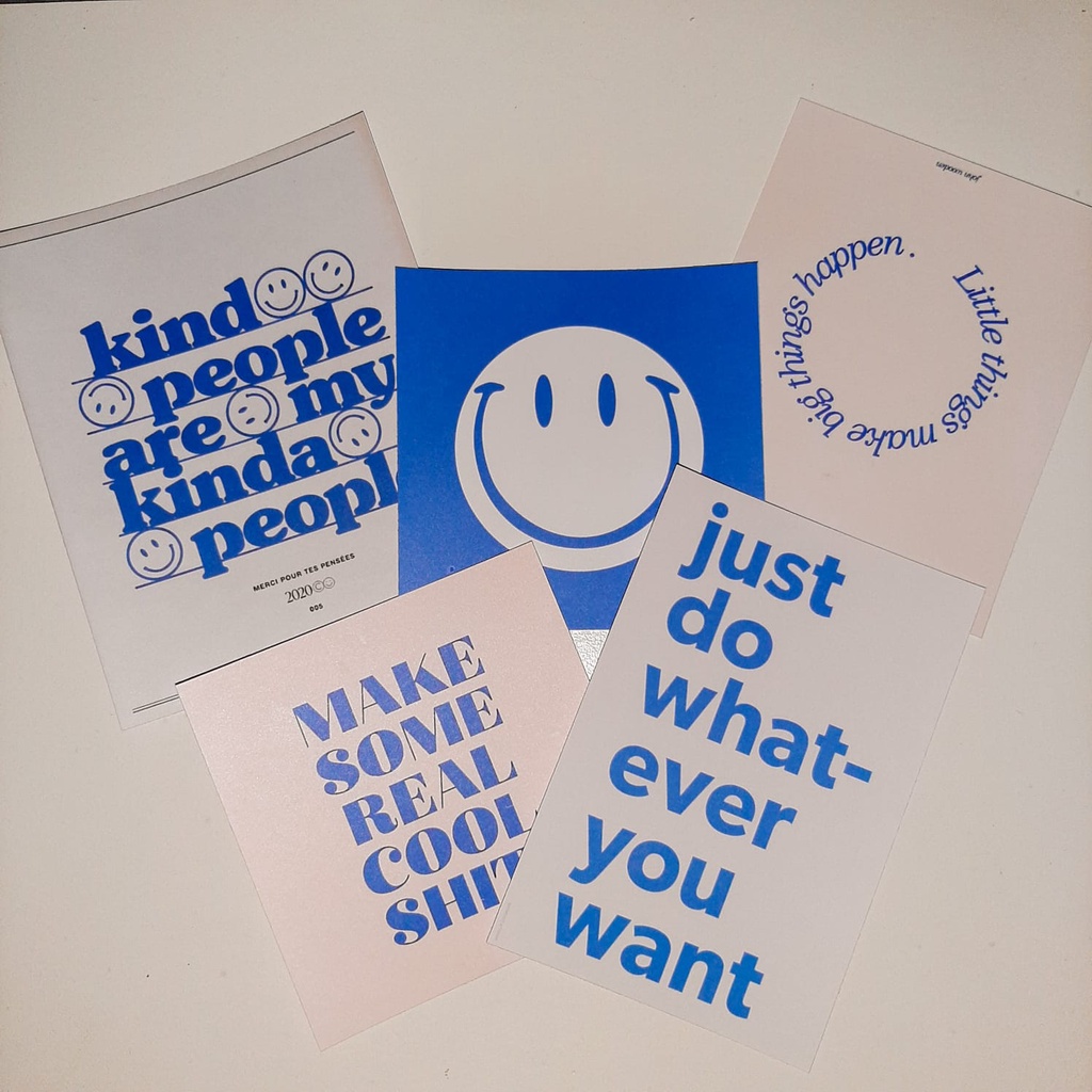 

Postcard / Photocard Hiasan Dinding / Surat / Kartu Pos (Aesthetic Blue Modern Minimalist)