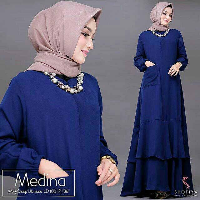 Medina Dress, DRESS MUSLIM, baju wanita, dress, gamis, Baju gamis, fashion wanita