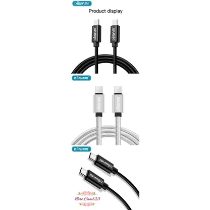 DIINAMI cable Kabel Data / Type-C ke Type-C / USB-C to USB-C / 45W Fast charging / 2 meter  &amp; 3 meter note10 note20 s21 s22 ultra MacBook air BC6632