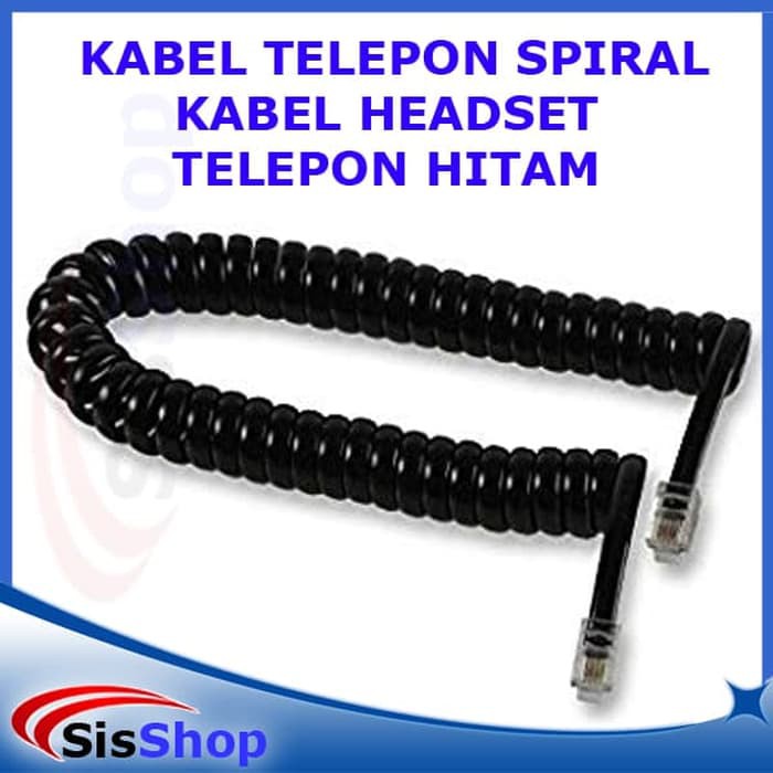 KABEL TELEPON SPIRAL / KABEL HEADSET TELEPON HITAM