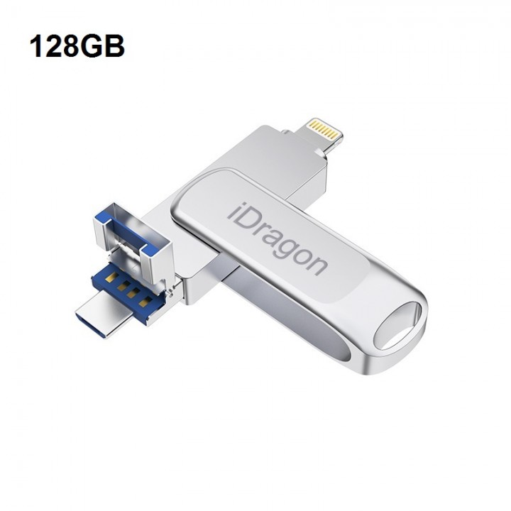 110 iDRAGON U013A - 3-in-1 Mini USB OTG Flashdrive 128GB Capacity