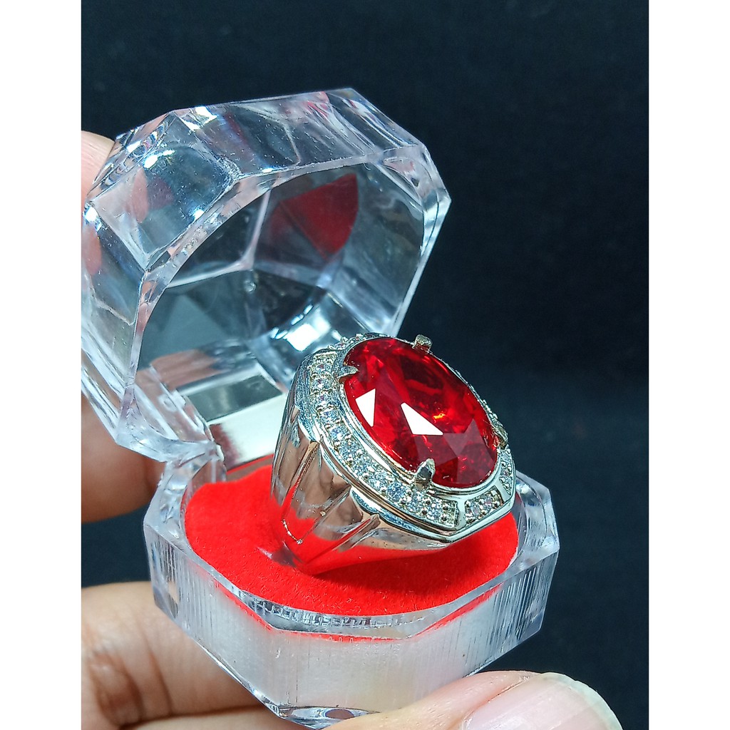 TERMURAH BATU MERAH SIAM TOP QUALITY RING PERAK BANGKOK