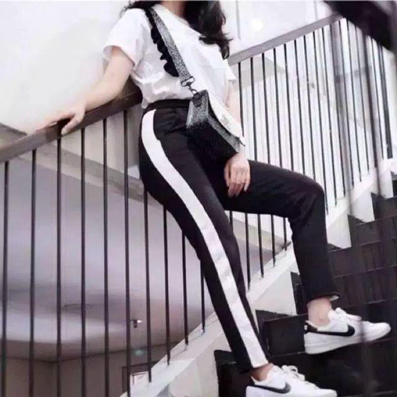 PROMO | CELANA HITAM SPORT SCUBA PANTS LIST PUTIH BESAR