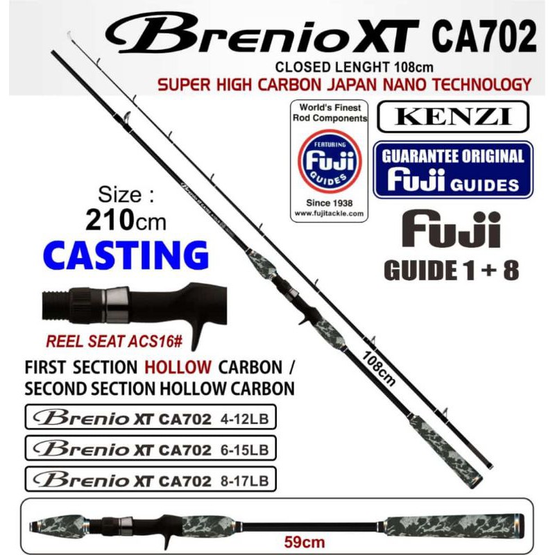 JORAN KENZI BRENIO XT BAITCASTING 702 FUJI...6 - 15 LB