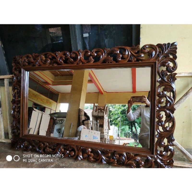 Jual Standing Mirror Kotak Furniture Jati Figura Kaca Meja Hias Meja