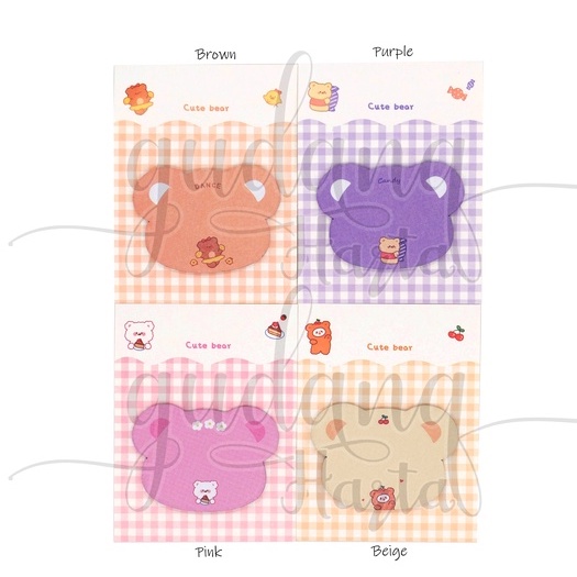 Sticky Notes Pastel Bear Notes Motif Beruang DIY Scrpbook GH 301200