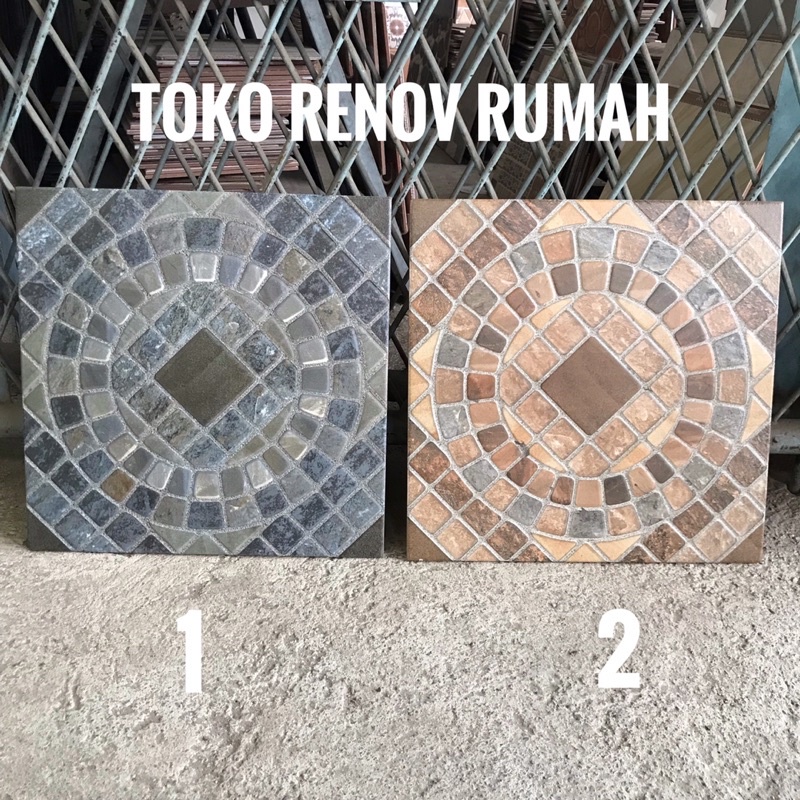 keramik 40x40 kasar/ keramik motif batu/ keramik garasi/ keramik taman/ keramik halaman/ keramik ter