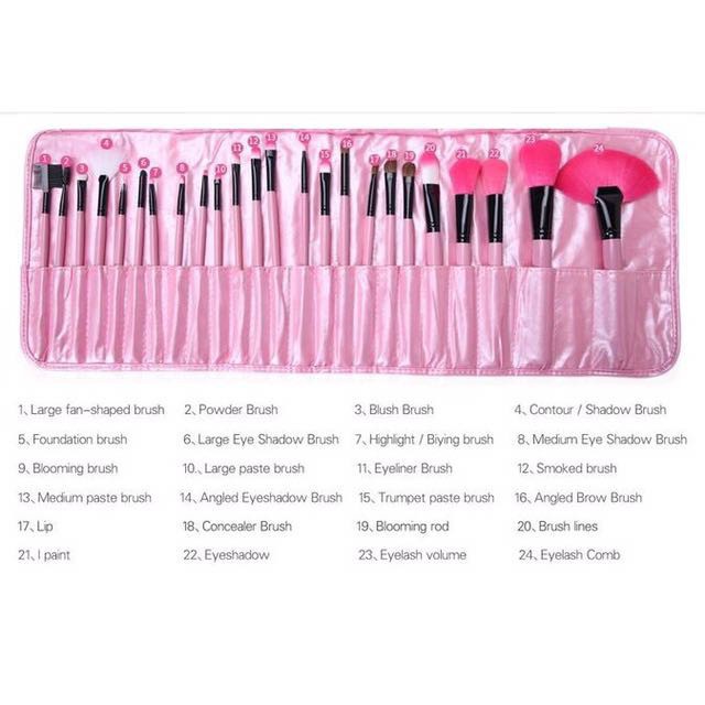 [COD] KUAS DOMPET PINKMake up for you brush set isi 24pcs dengan Bulu Kuas Halus Tidak Mudah Rontok