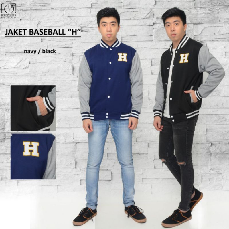 Jaket baseball  kombinasi/babyterry/dewasa