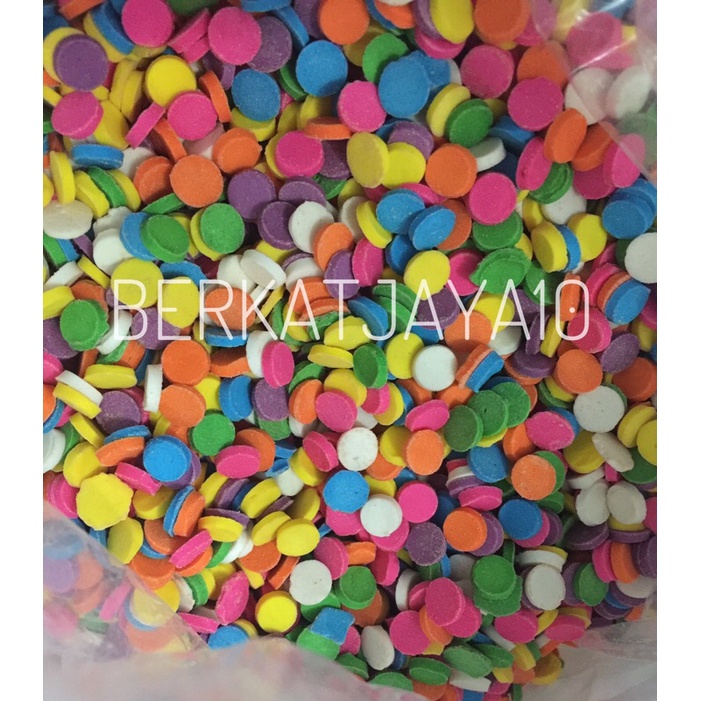 CONFETTI PERMEN GULA WARNA WARNI Model Bulat Spring Sprinkles 15 Gr