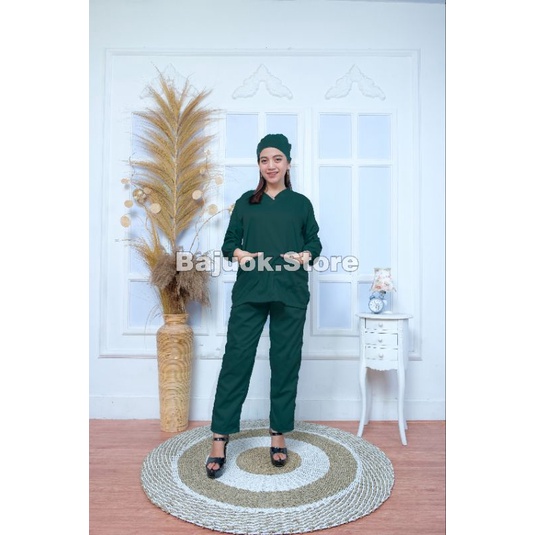 baju jaga/baju oka/baju ok/baju medis/baju perawat lengan panjang/baju scrub/baju seragam dokter/american drill/baju oka jumbo 5l/baju gown/baju ok joger