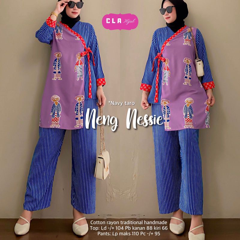 Setelan Wanita Neng Nessie Set By Cla Hijab Setelan Wanita Motif Batik