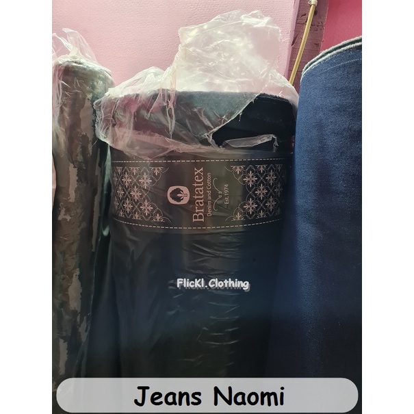 Bahan Kain Rollan Jeans Hitam Denim Naomi