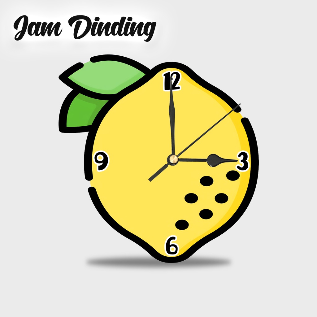 PROMO HIASAN JAM DINDING/Hiasan Jam Dinding Cantik/ Hiasan Jam Dinding Unik/ Jam Dinding Cantik-Lemon