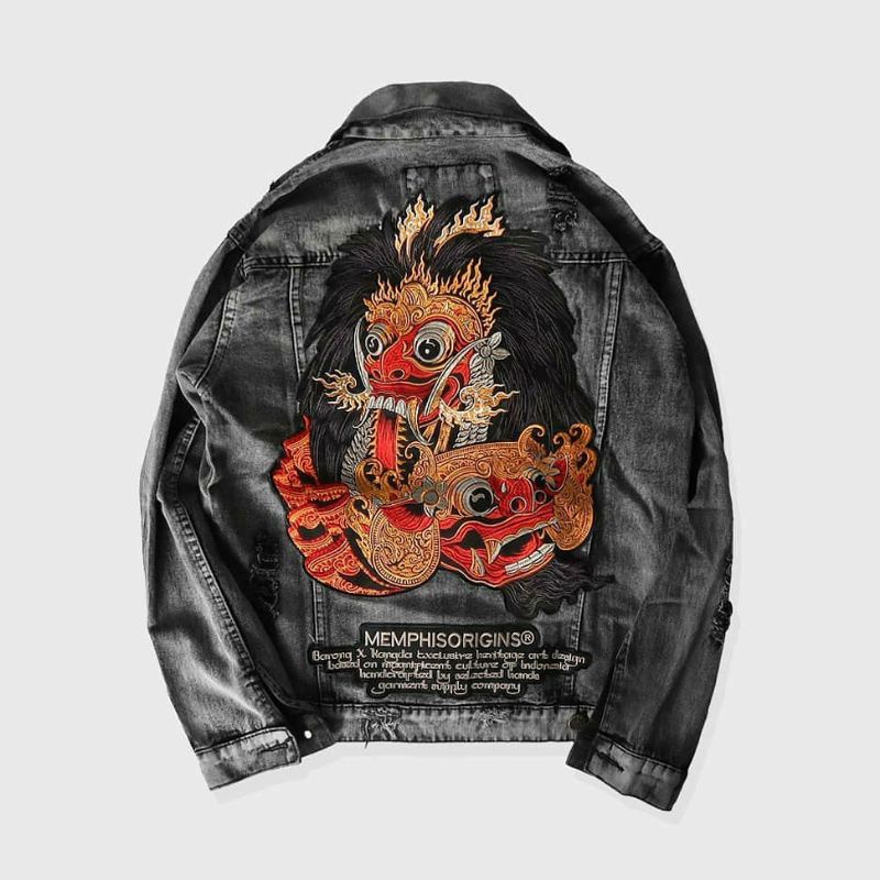 RIPPED DENIM JACKET - BARONG RANGDA "MemphisOrigins"