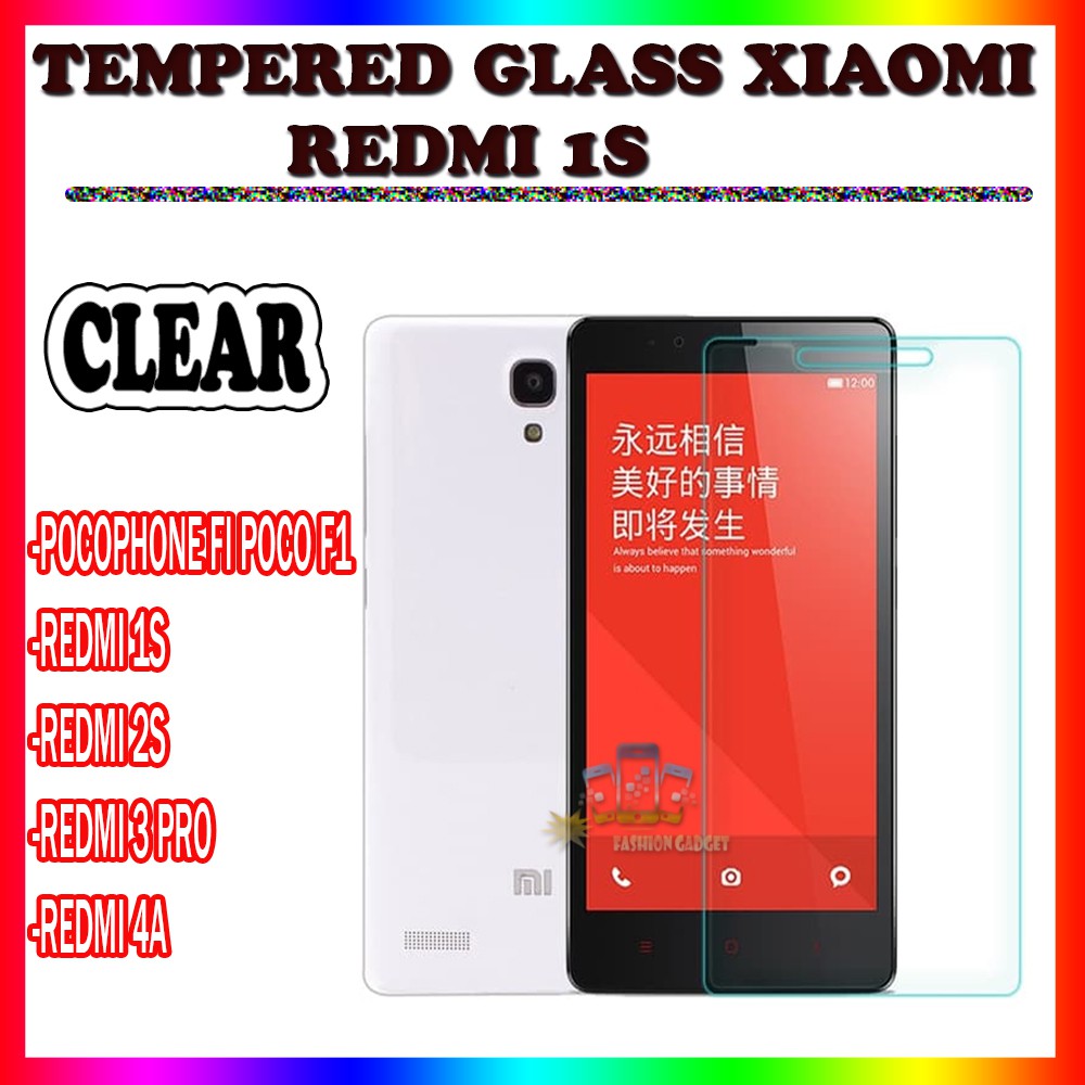 TEMPERED GLASS XIAOMI POCOPHONE F1 POCO F1 REDMI 1S REDMI 2S  XIAOMI REDMI 3 PRO REDMI 4A  ANTI GORES KACA TEMPER GLASS XIAOMI