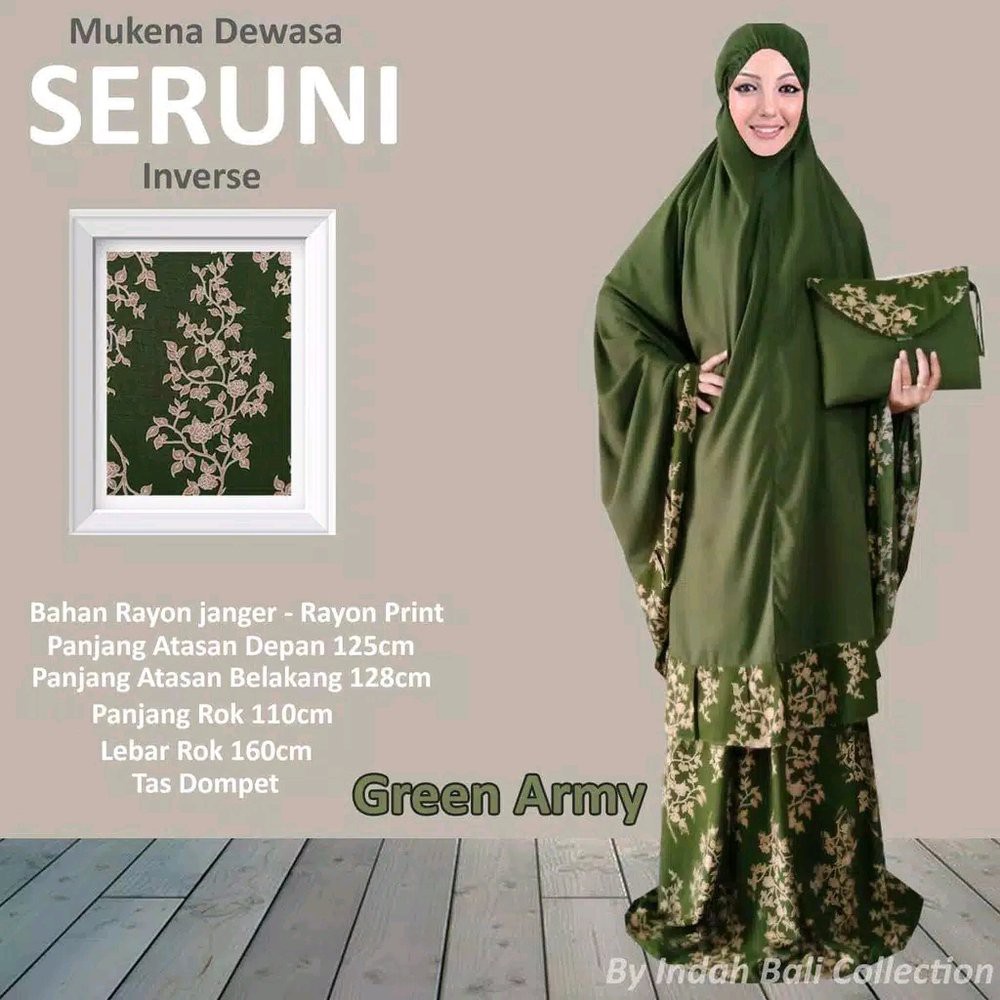 Mukena Bali Super Jumbo Seruni Inverse Mukena Dewasa Katun Atasan Bawahan