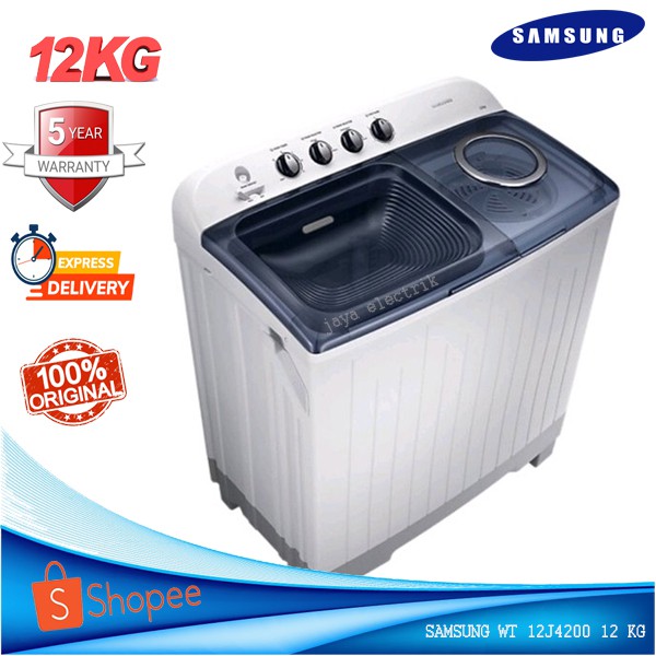 Mesin Cuci 2 Tabung SAMSUNG WT12J4200 MB/SE Kapasitas Jumbo 12 KG