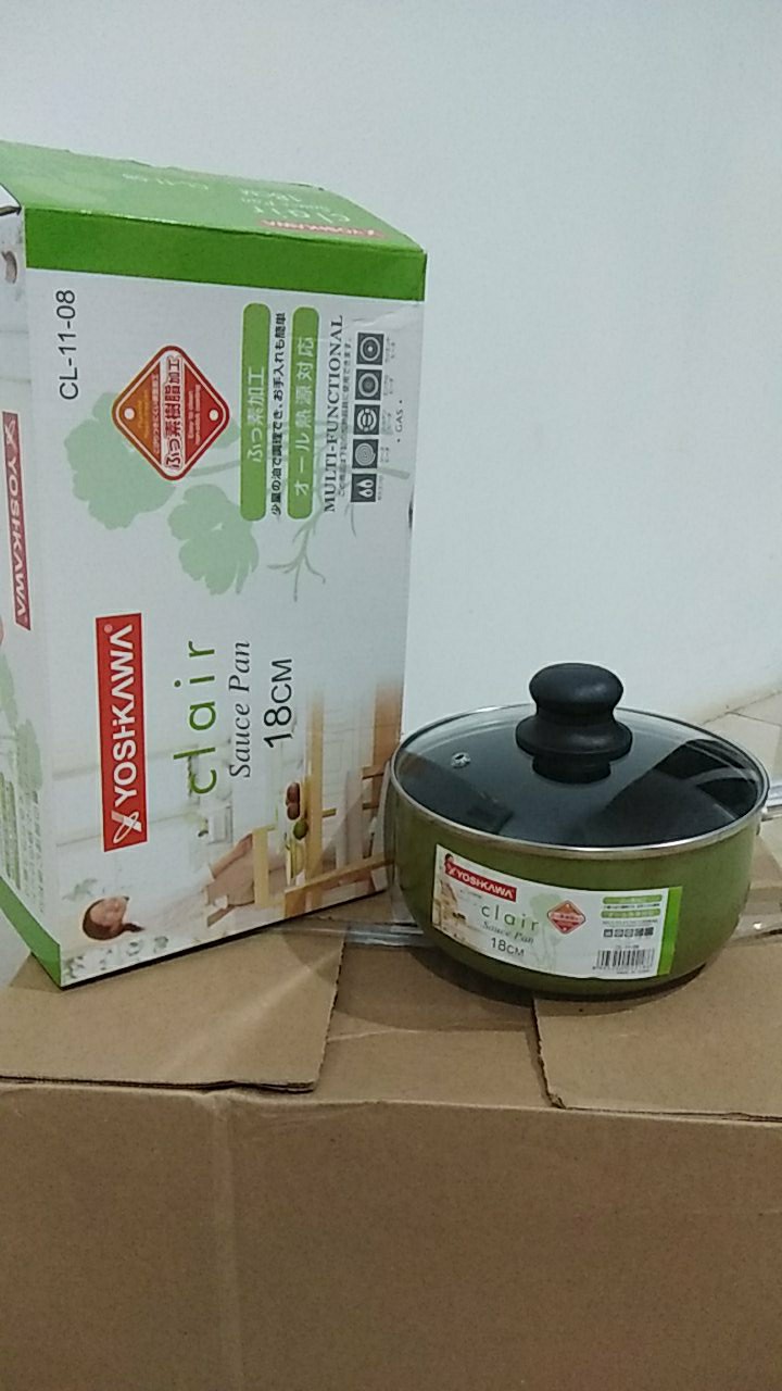 Yoshikawa Wajan/teplon Tumis 18cm Anti Lengket Sauce Pan Evl-cl-11-08