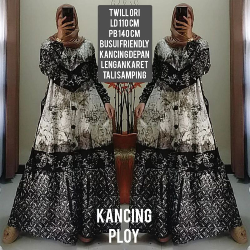 Gamis Twill ORI - Gamis Busui - Gamis twill kancing