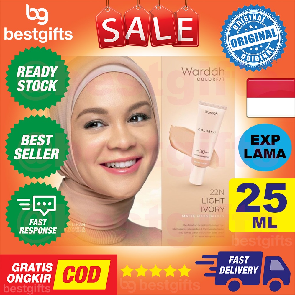 WARDAH COLORFIT MATTE FOUNDATION SPF 30 OIL CONTROL TAHAN LAMA HINGGA 12 JAM MERATAKAN WARNA KULIT 25 ML