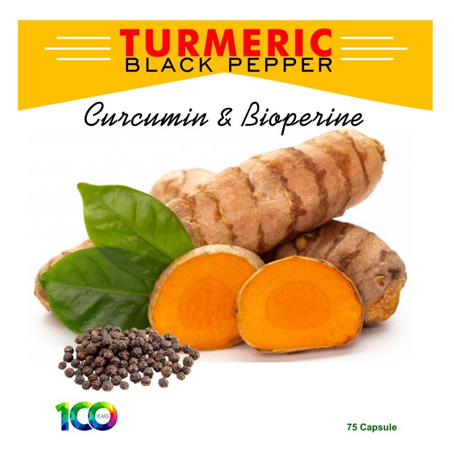 Kunyit Dengan Lada Hitam Ekstrak 75 Kapsul | Curcumin & Bioperine