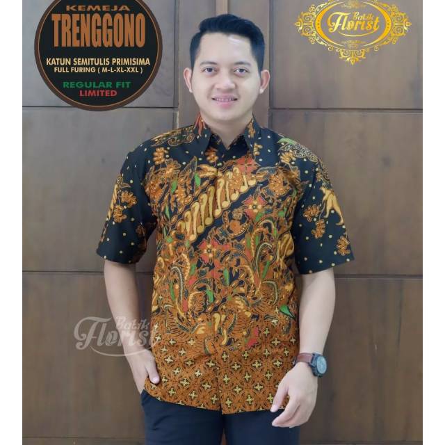 Kemeja Batik Semitulis Lengan Pendek TRENGGONO Batik SemiTulis