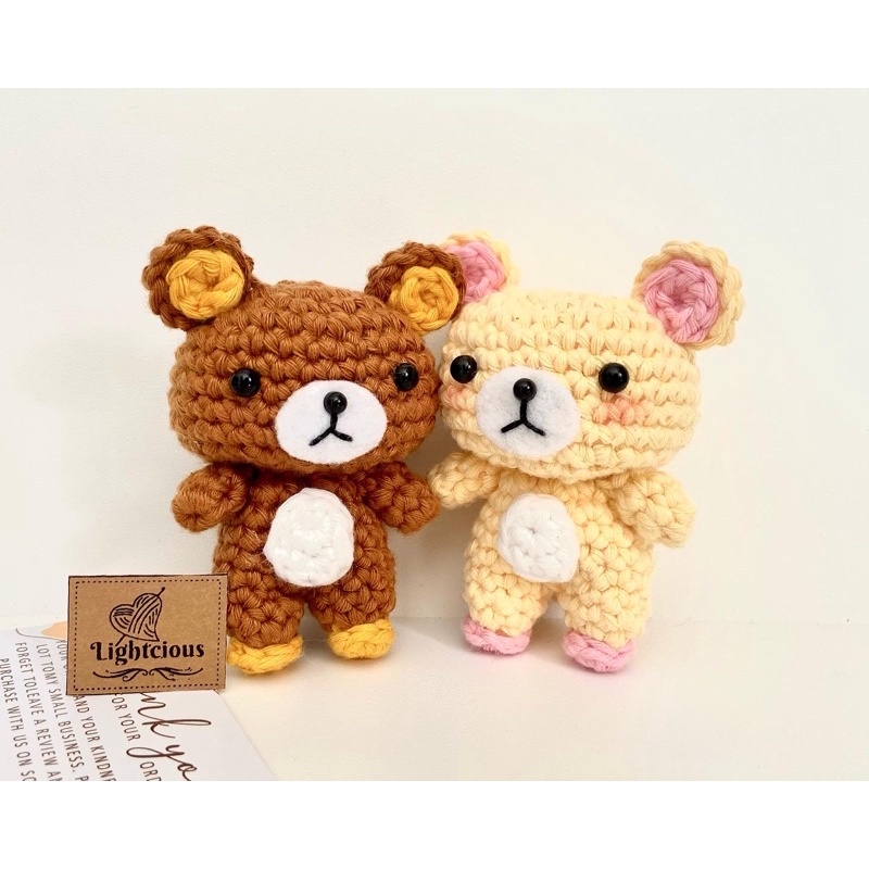 Rillakuma Amigurumi / Boneka Rajut Rillakuma Couple / Souvenir gantungan kunci