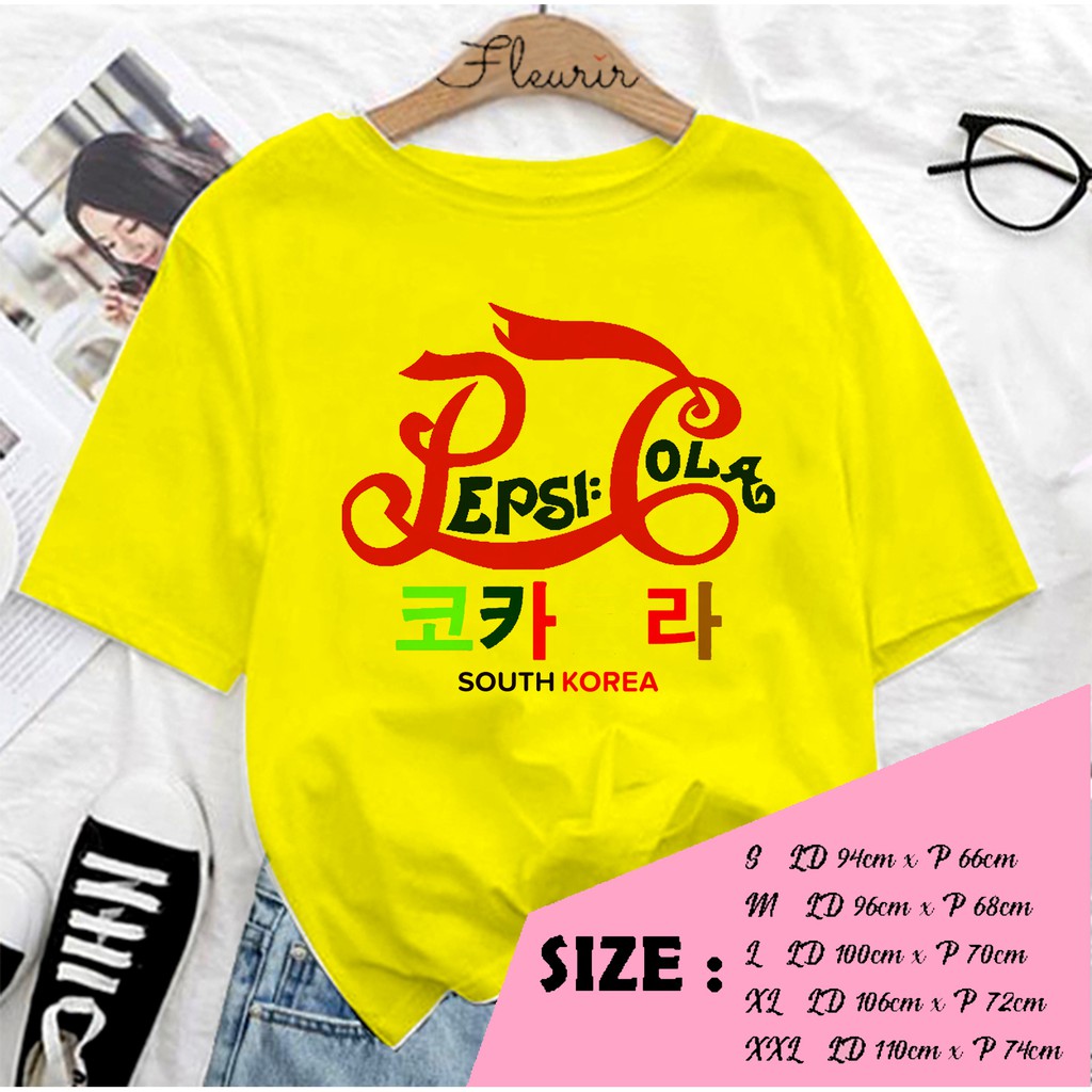 FLEURIR - KAOS WANITA PEPSI KOREA DEWASA LENGAN PENDEK TUMBLR TEE UNISEX