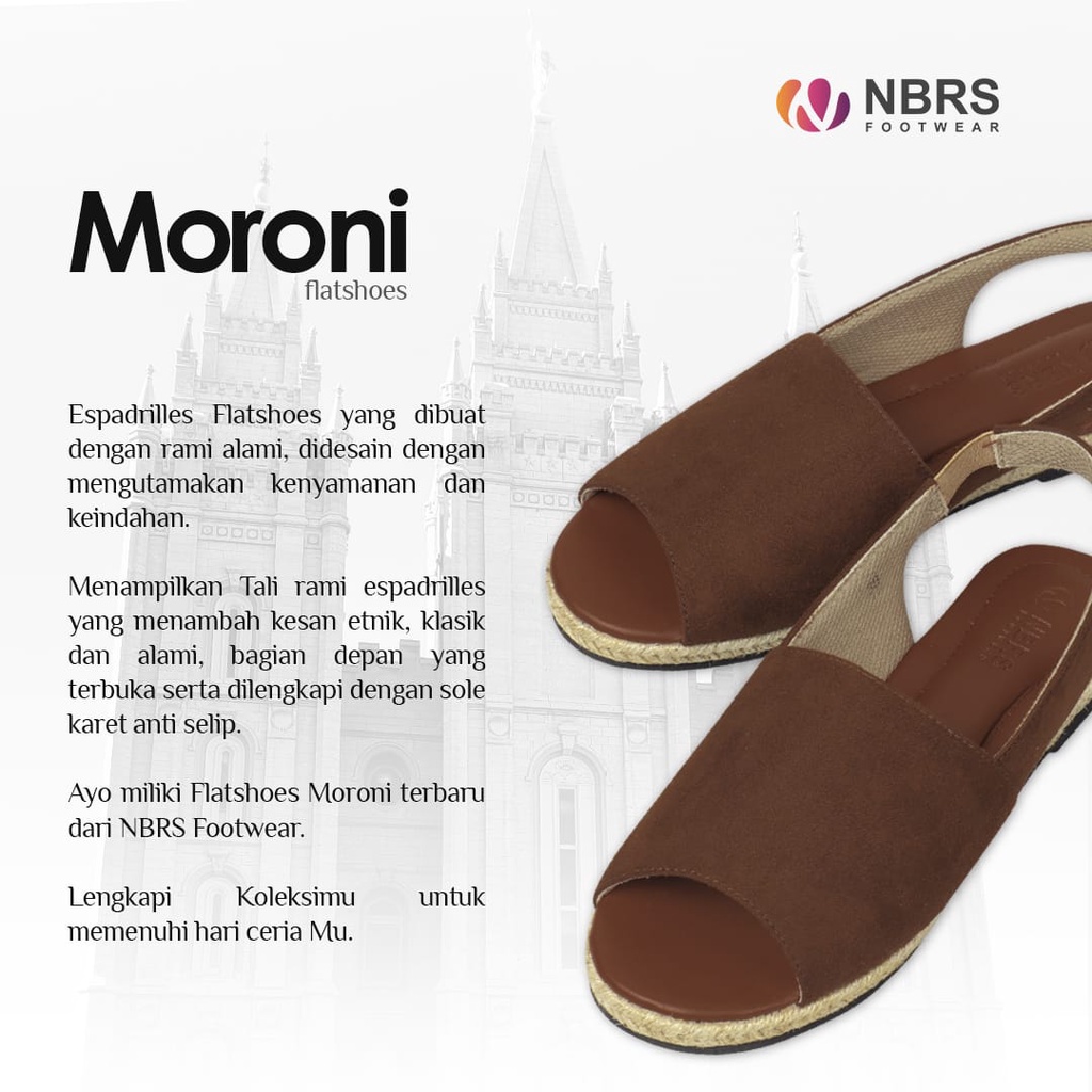 Nibras Footwear Moroni Flatshoes Sepatu Sandal Bahan Tekstil Casual Formal OOTD