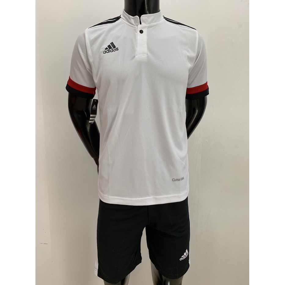 promo juara  SETELAN JERSEY FUTSAL MU HOME KERAH PUTIH / BAJU SEPAK BOLA