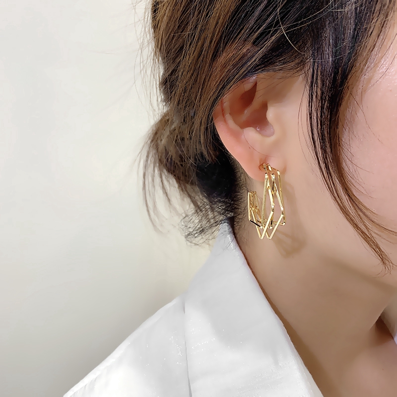 Anting Enam Bintang Gaya Untuk Wanita Aksesoris vintage Korea