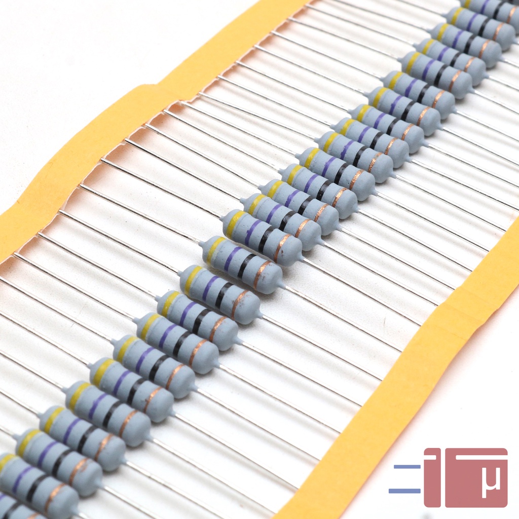 x10 Resistor 47R 47 Ohm 1W Metal Oxide 5% Taiwan Kaki Tembaga