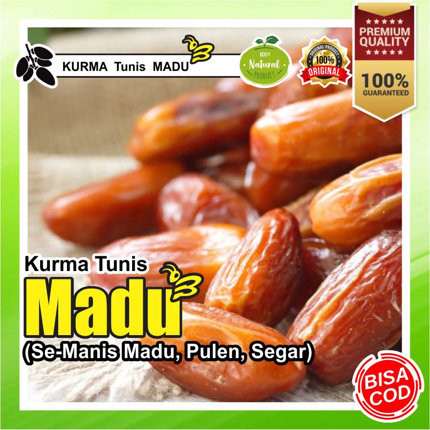 

KURMA MADU TUNISIA ( MANIS LEGIT, NON-TANGKAI ) , 100% ASLI KUALITAS PREMIUM , GROSIR & ECERAN