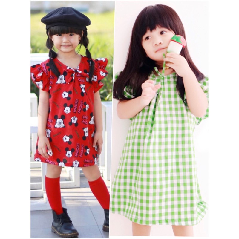 Dress sabrina pretty ruffle anak perempuan bisa jadi atasan ya bun 2-5 tahun nablfashion