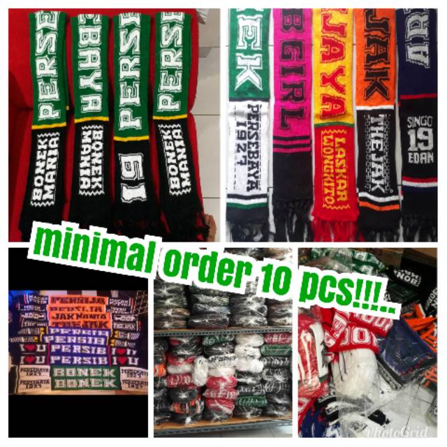 Syal rajut bola persebaya min order 10 pcs